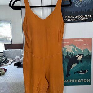 Lululemon Align 8" Shorts Bodysuit in Autumn Orange